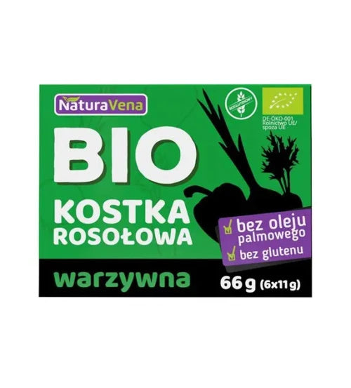 Bulion warzywny kostki rosołowe bezglutenowe 6 szt. 66 g - Naturavena (EKO)