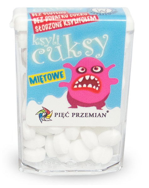 Cukierki z ksylitolu ksylicuksy miętowe bezglutenowe 13 g - Pięć Przemian