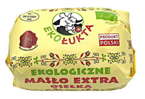 Ekologiczne masło ekstra osełka 82 %  200 g - Eko Łukta (EKO)