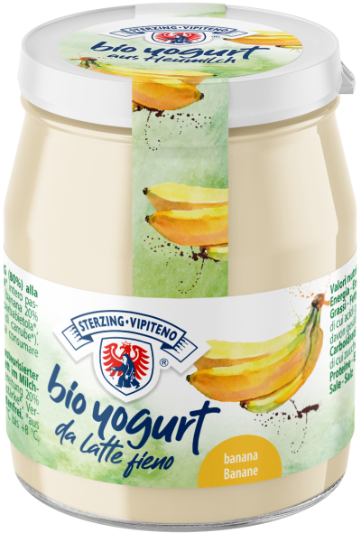 Jogurt bananowy z mleka siennego bezglutenowy 150 g - Sterzing-Vipiteno (EKO)