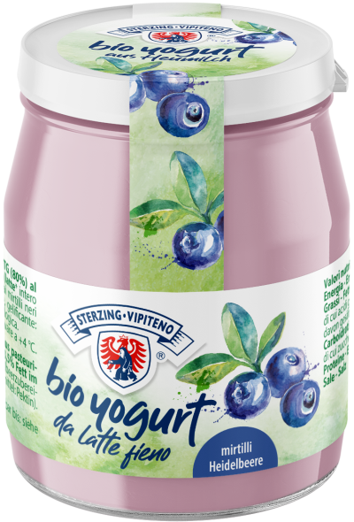 Jogurt borówkowy z mleka siennego bezglutenowy 150 g - Sterzing-Vipiteno (EKO)