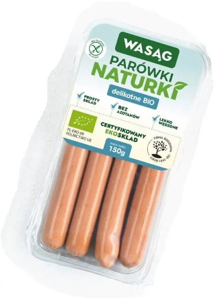 Parówki delikatne bezglutenowe 150 g - Wasąg (EKO)