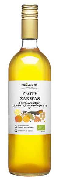 Zakwas złoty z buraków z kurkumą imbirem i cytryną 700 ml - Delikatna (EKO)