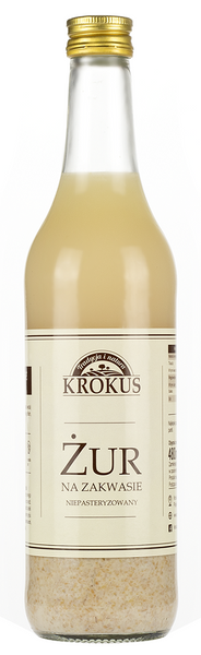 Żur na zakwasie niepasteryzowany 480 ml - Krokus